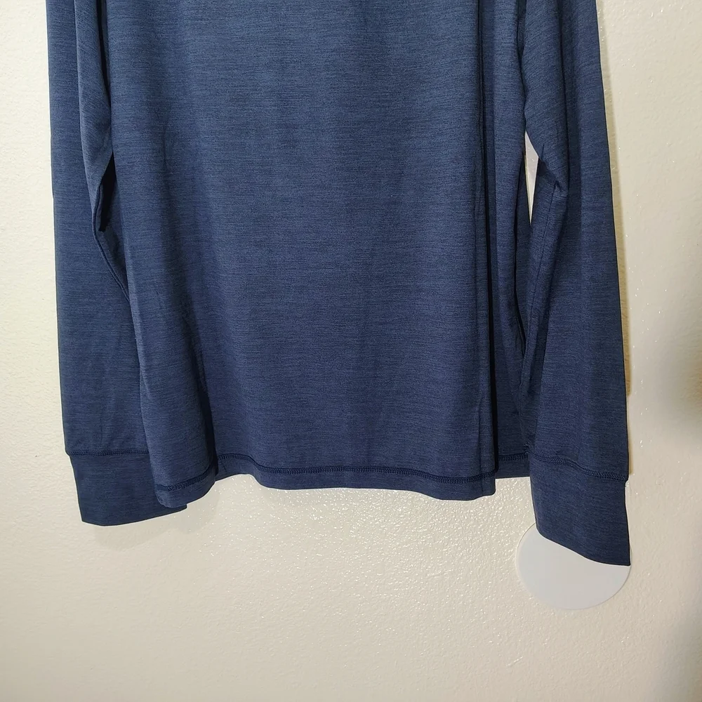 Gaiam Half Zip Pullover Active Top Blue | Long Sleeve Slim Fit | Size L